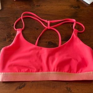 Bright coral color under armour sports bra